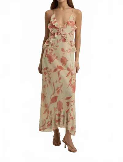 Favorite Daughter Criss Cross At The Back Floral Maxi Dress In Moonbeam In Multi