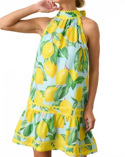 Prosperina Simone Halter Dress In Limoncello In Multi