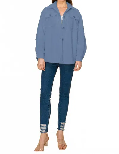 Way Fuzzy Jacket In Cloud Blue In Blue