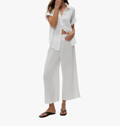 Michael Stars Medina Cropped Gauze Pants In White In White