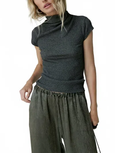 Nation Ltd Katie Draped Top In Marled Grey In Gray
