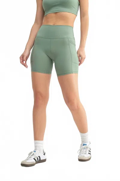Mono B Venice Cloud Light Sculpt Biker Shorts In Moss In Green