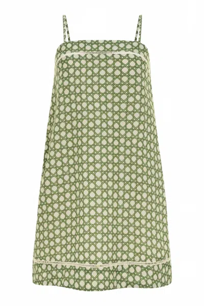 Anna Cate Leah Dress In Trellis In Green