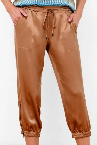 Go By Go Silk Women's Luxe Parachute Capri In Butter Rum In Brown