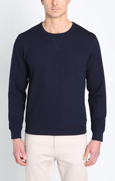 Jachs New York Tribeca Soft Touch Crewneck Sweater In Navy In Blue