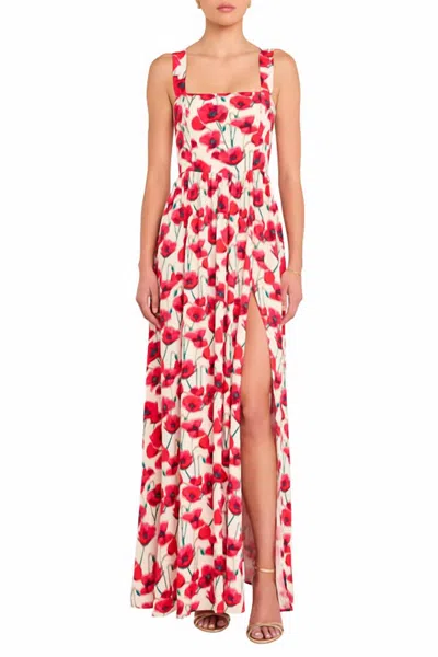 Amanda Uprichard Florence Maxi In Poppy Field In Red