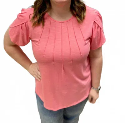 Southern Lady Tulip Short Sleeve Top In Rose In Pink