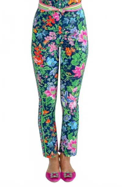 Gretchen Scott Gripeless Pull On Pants In English Garden In Blue