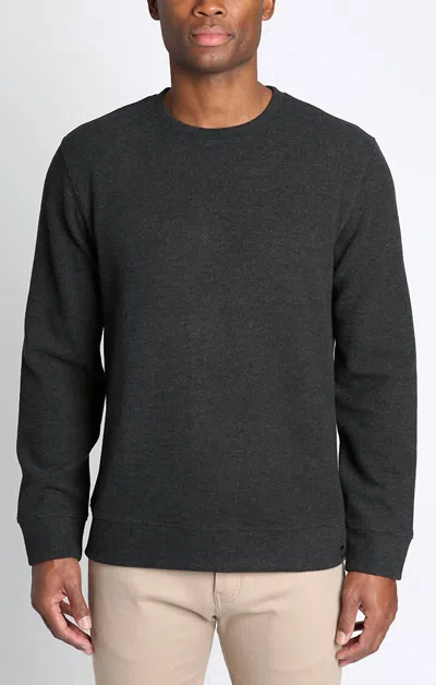 Jachs New York Wool Blend Soft Long Sleeve Crewneck Sweater In Black In Gray