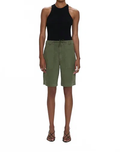 Pistola Etta Curved Shorts In Meadow In Green