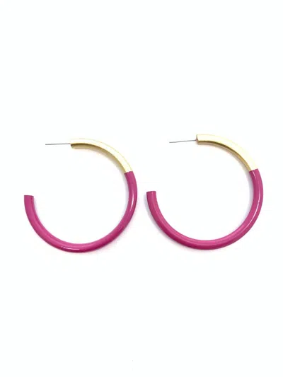Accessory Jane Women's Large Liz Hoops In Fuschia In Pink