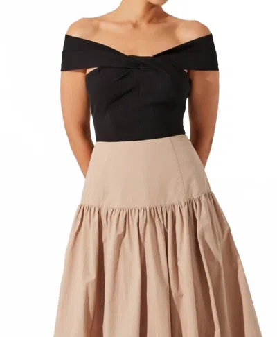 Astr The Label Cathering Off The Shoulder Top In Black