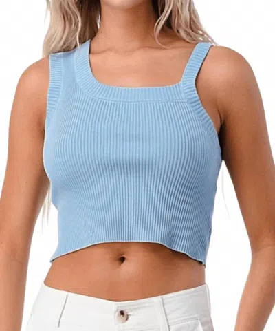 Thinkable Sarah Crop Tank Top In Sky In Blue