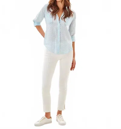 Lilly Pulitzer Sea View Linen Button Down Top In Pattern
