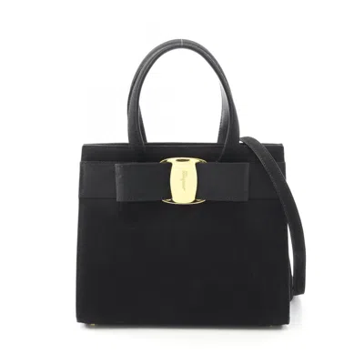 Pre-owned Ferragamo Suede Handbag () In Black