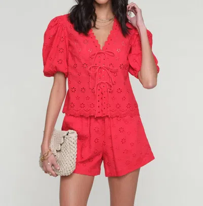 Heartloom Yuiko Shorts In Poppy In Red
