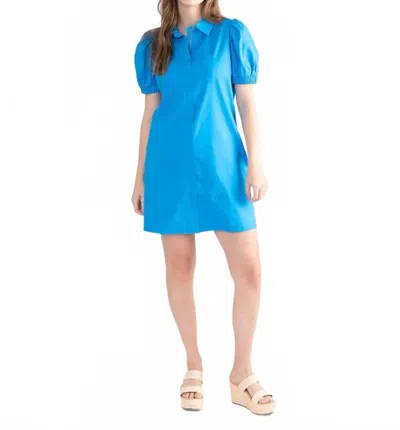 S'edge Anderson Zip Up Mini Dress In Blue Jay In Blue