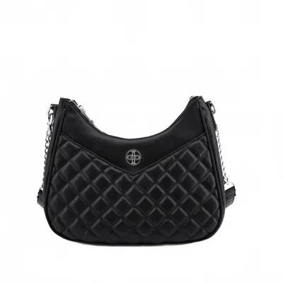 Like Dreams Women's Auburn Y2k Vegan Dual Quilted Shoulder Bag In Black In Black