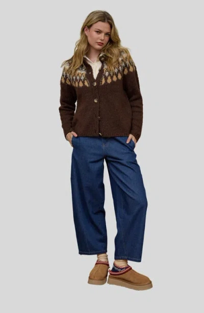 Blu Pepper Pattern Cardigan In Multi