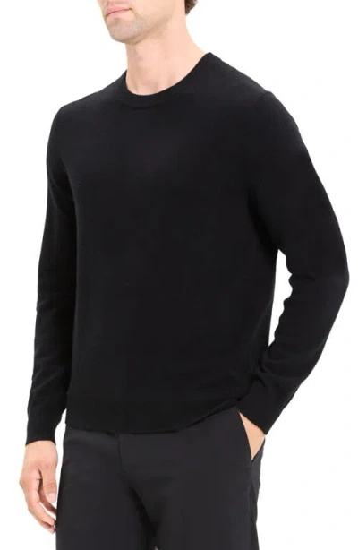 Theory Hilles Cashmere Knit Crewneck Sweater In Black
