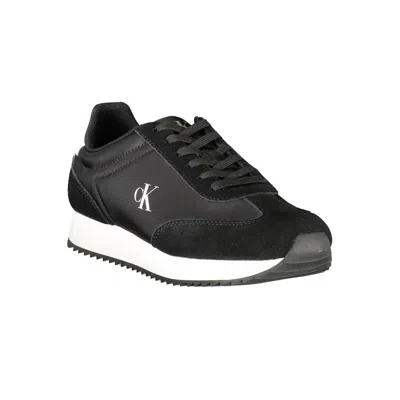Calvin Klein Black Leather Women Sneaker In Black
