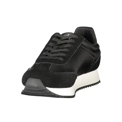 Calvin Klein Black Leather Women Sneaker In Black