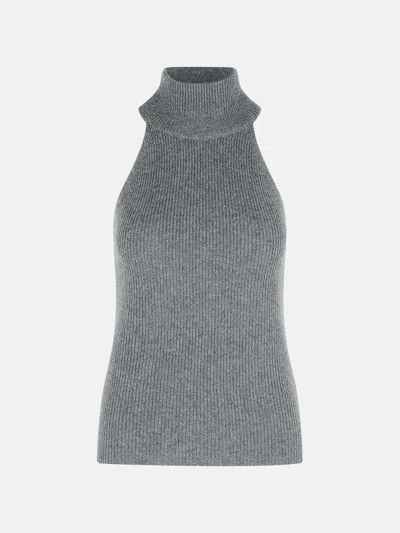 Lisa Yang 'freya' Graphite Cashmere Top In Gray