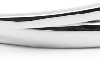 Open Edit Set Of Two Pointed Oval Bangles In Metallic