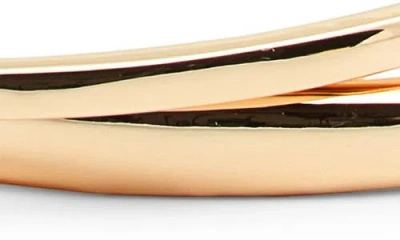Open Edit Set Of Two Pointed Oval Bangles In Gold