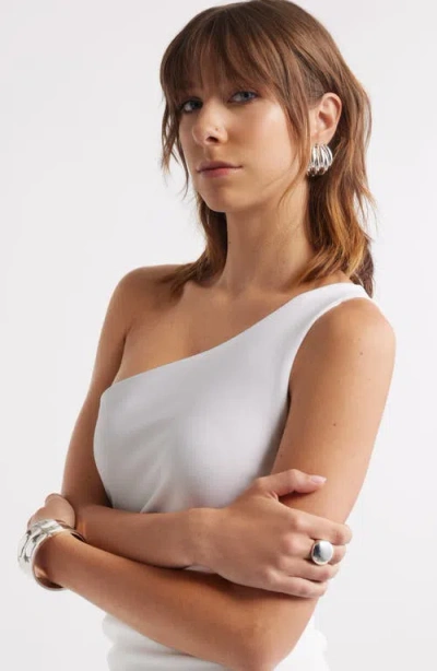 Open Edit Polished Medallion Ring In Metallic