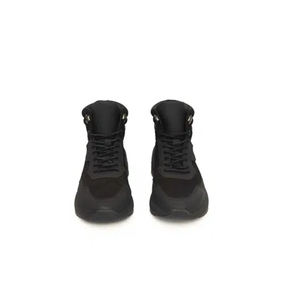 Cerruti 1881 Black Leather Men Men's Sneaker In Black