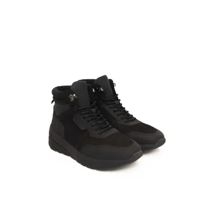 Cerruti 1881 Black Leather Men Men's Sneaker In Black