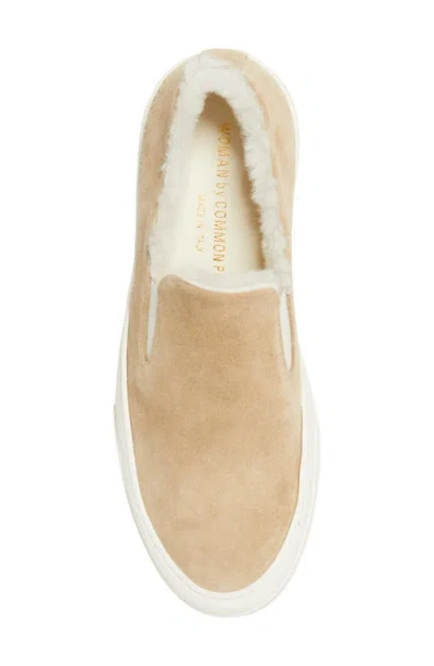 Common Projects Genuine Shearling Slip-on Sneaker In Brown