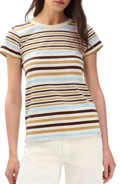 Rag & Bone The Slub Stripe T-shirt In Multi