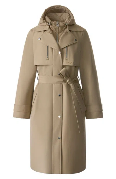Mackage Siobhan Down Trench Coat With Removable Bib In Brown