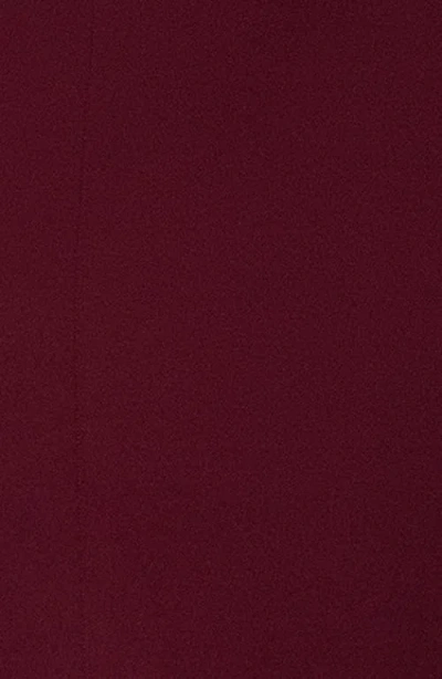 Betsy & Adam One-shoulder Scuba Crepe Gown In Burgundy