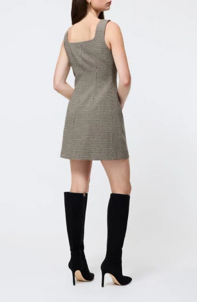 French Connection Houndstooth Sleeveless Button Front Minidress In Multi