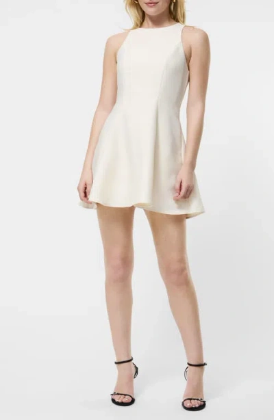 French Connection Structured Taffeta Mini Dress In Porcelain Cream In Neutral