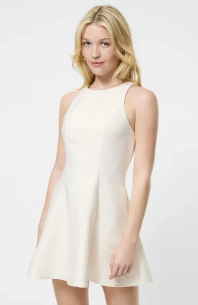 French Connection Structured Taffeta Mini Dress In Porcelain Cream In Neutral