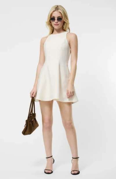 French Connection Structured Taffeta Mini Dress In Porcelain Cream In Neutral