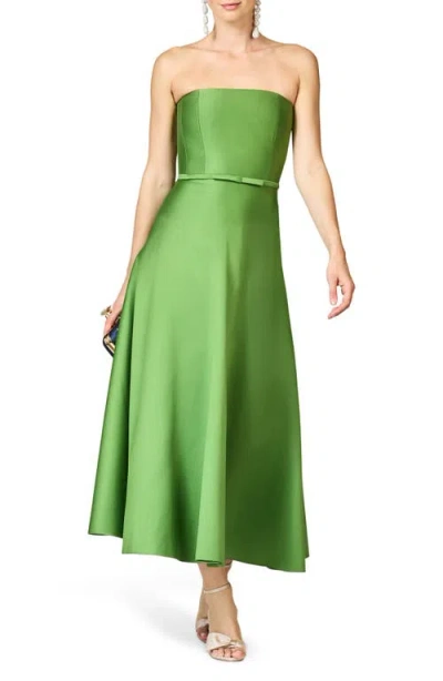 Sachin & Babi Darian Strapless Satin A-line Gown In Green