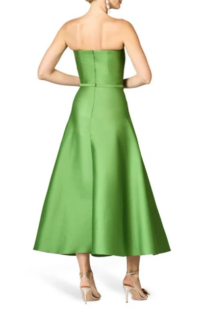 Sachin & Babi Darian Strapless Satin A-line Gown In Green