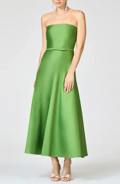 Sachin & Babi Darian Strapless Satin A-line Gown In Green