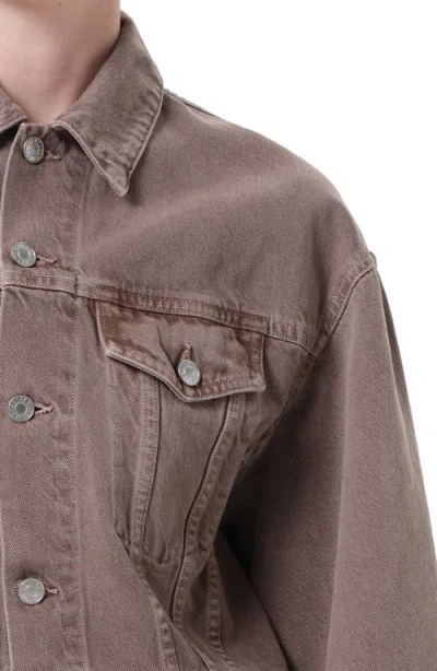 Agolde Radley Cropped Denim Jacket In Brown