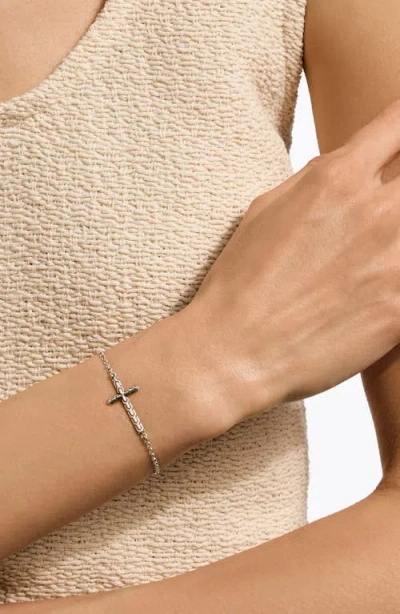 John Hardy Sterling Silver Cross-embellishment Bracelet In Metallic