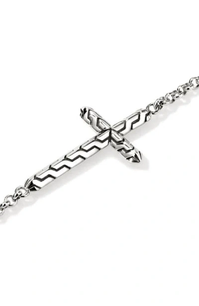 John Hardy Sterling Silver Cross-embellishment Bracelet In Metallic