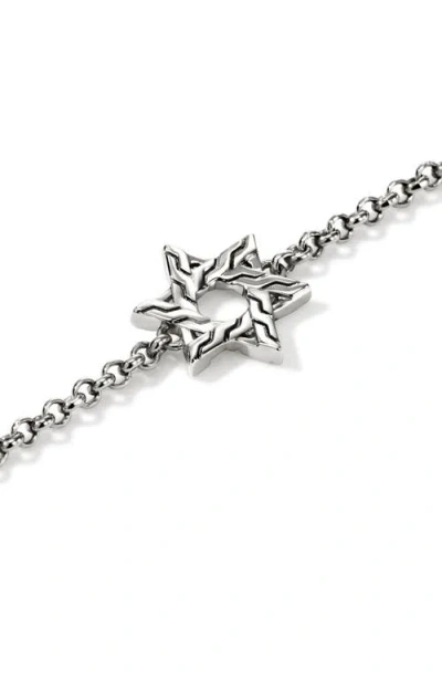 John Hardy Sterling Silver Jh Essential Star Of David Bracelet In Metallic