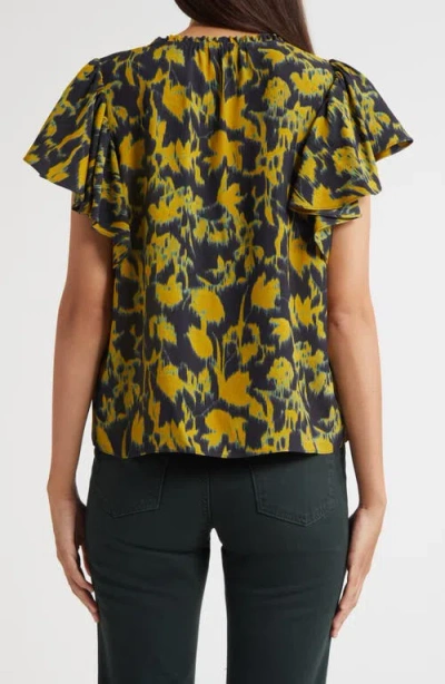 Ulla Johnson Lilo Flutter Sleeve Top In Multi