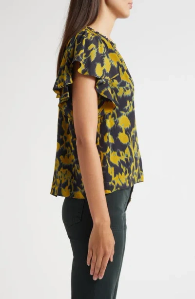 Ulla Johnson Lilo Flutter Sleeve Top In Multi