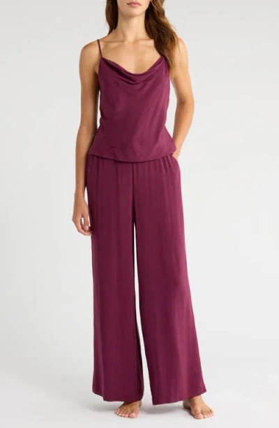 Natori Sleek Silk-modal Cami Pajama Set In Purple